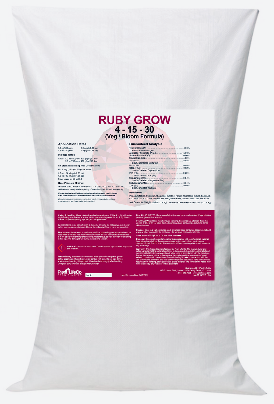 Plant Life Co. Ruby Grow 4-15-30