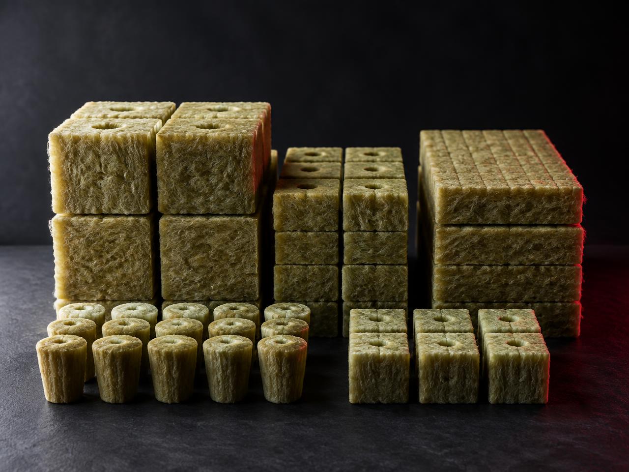 Stone wool growing cubes and plugs for precision root-zone control